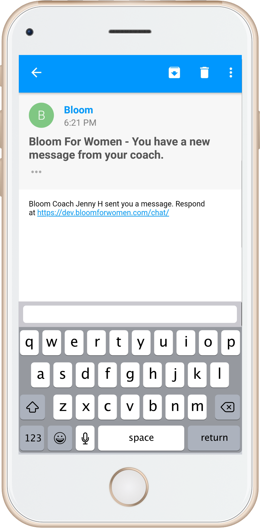 Bloom Coaching Email