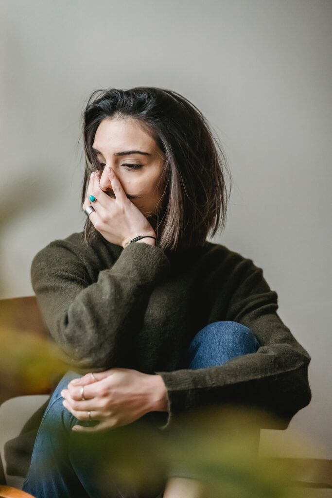 Woman moving through the stages of betrayal trauma.